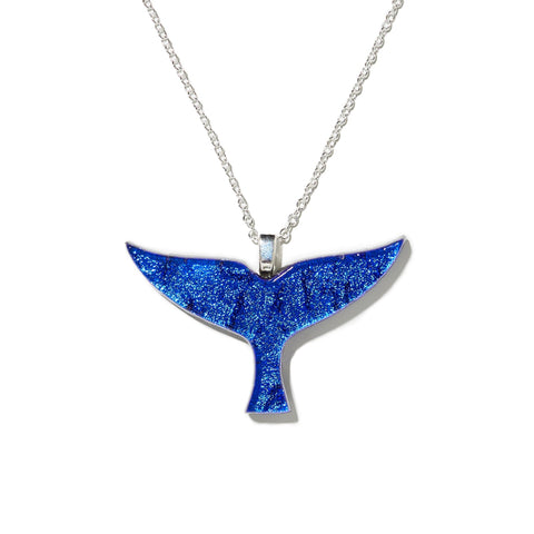 Dichroic Whale Tail Pendant Necklace