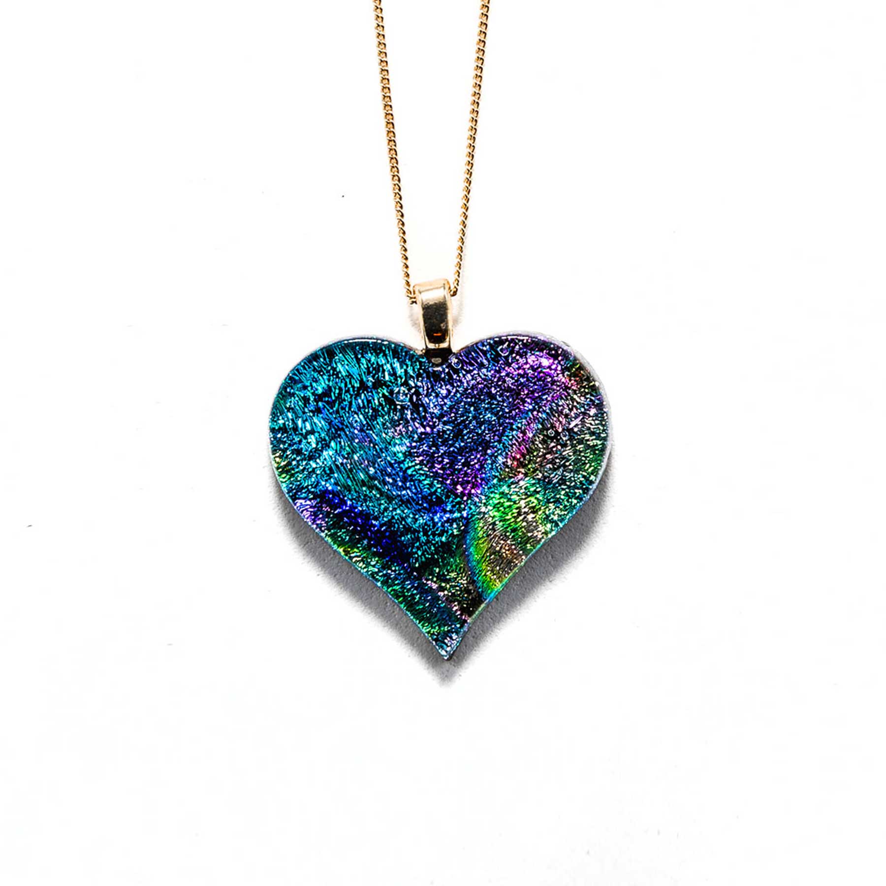 Glowies Glow Jewelry Art & Decor - Mardi Gras Opal Glow in the dark Heart  Necklace