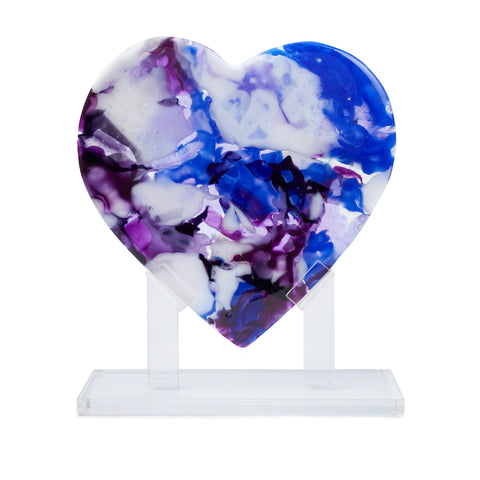 Large Blue & Purple Heart Sculpture