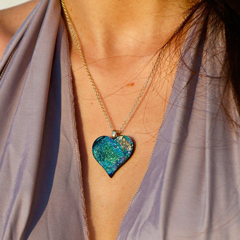 Heart And Rose Wood Pendant Necklace – Davidson Workshop