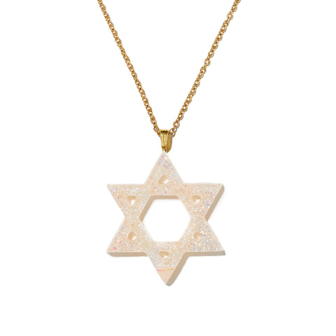 Dichroic Star of David Pendant Necklace