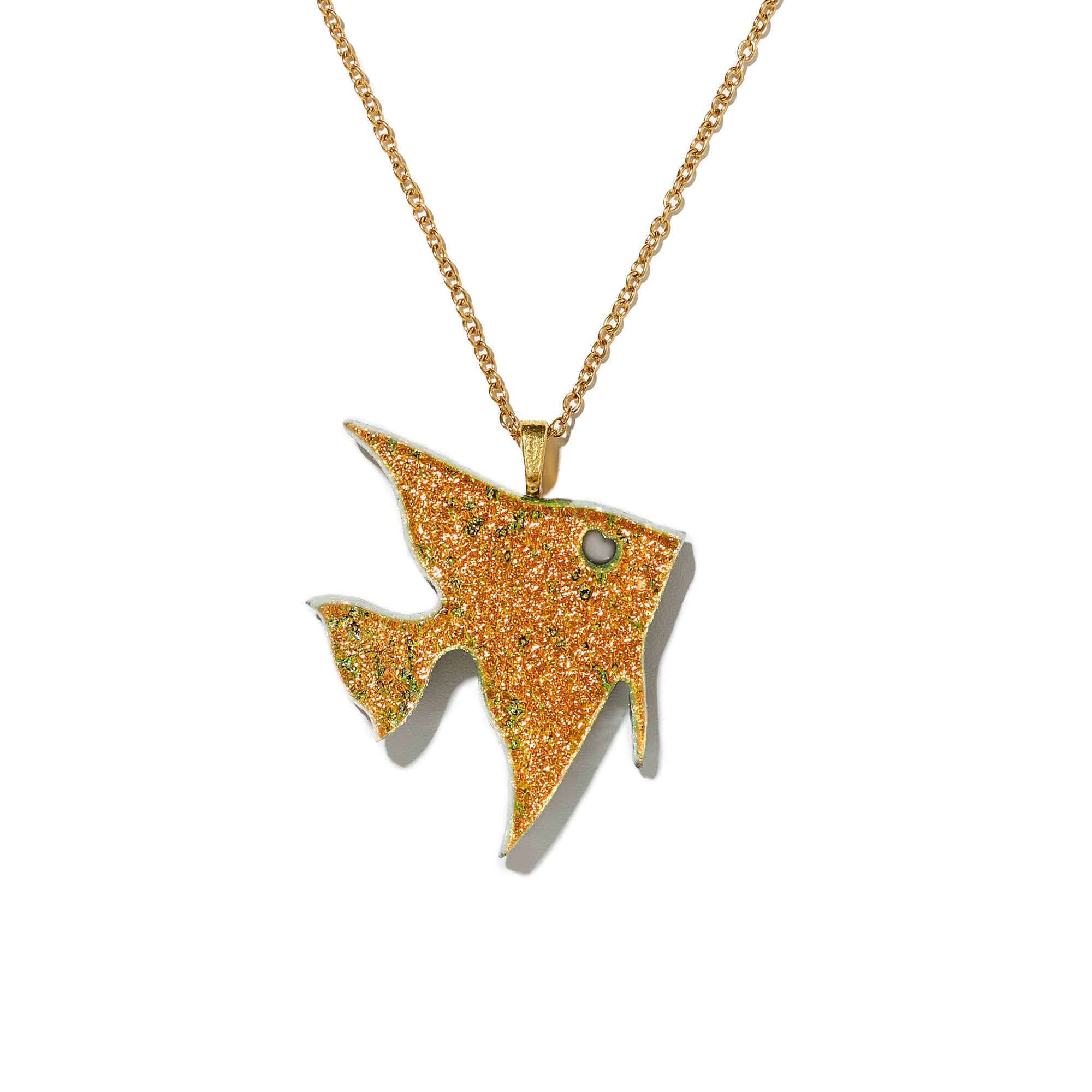 18K Yellow Gold Deco Fish Necklace | Monica Rich Kosann